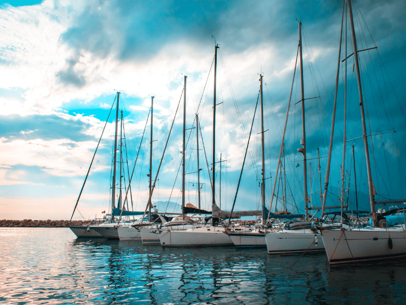 Sailboats on the water in Beaufort NC